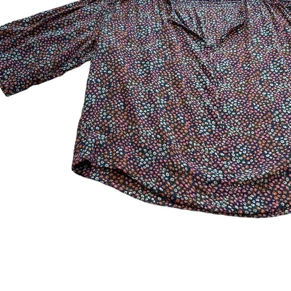 Caslon Floral Print 3/4 Sleeve Blouse - Size Large - Picture 7 of 12